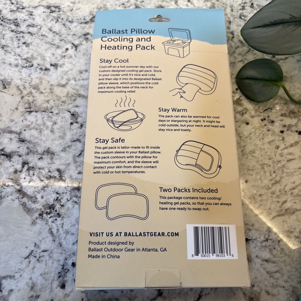 Ballast Beach Pillow‎ + 2 Cooling Packs / Heating Packs summer camping beach fun - Picture 7 of 11